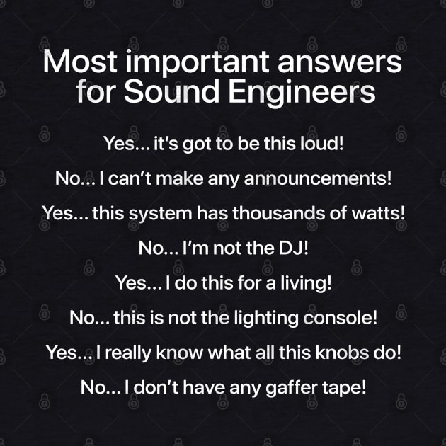 Most important answers for sound engineers by Stellart